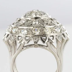 Bague diamants or blanc de cocktail