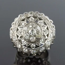 Bague diamants or blanc de cocktail