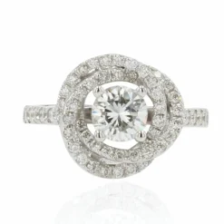 Bague diamants or blanc fleur