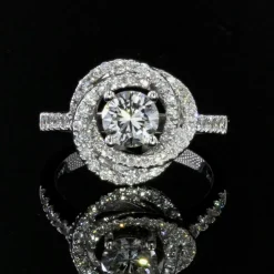 Bague diamants or blanc fleur