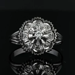 Bague diamants or blanc rétro