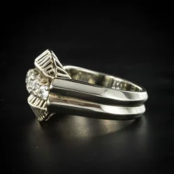 Bague diamants or blanc vintage
