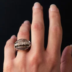 Bague diamants or blanc vintage