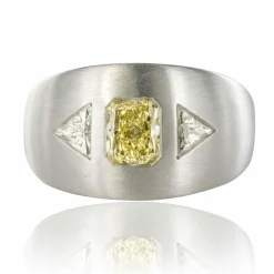 Bague Diamants, Or gris brossé