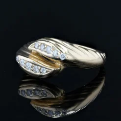 Bague diamants or jaune