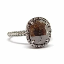 Bague diamants or noir