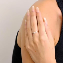 Bague diamants or rose