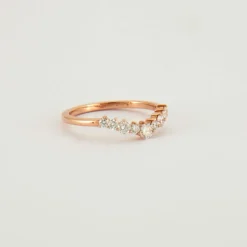 Bague diamants or rose