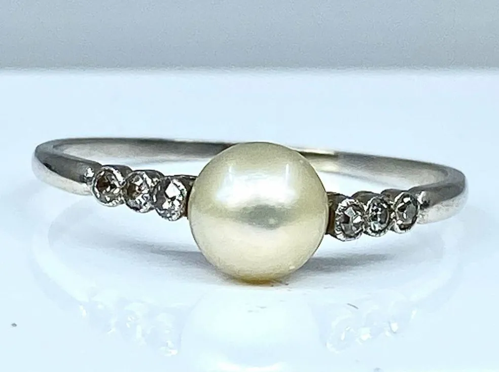 Bague Diamants Perle fine