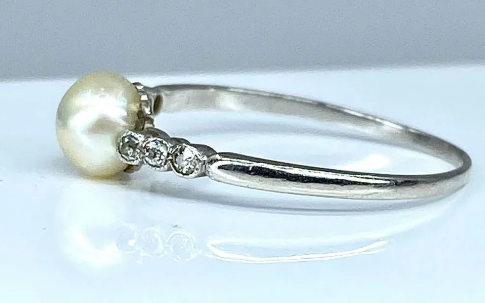 Bague Diamants Perle fine