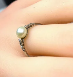 Bague Diamants Perle fine