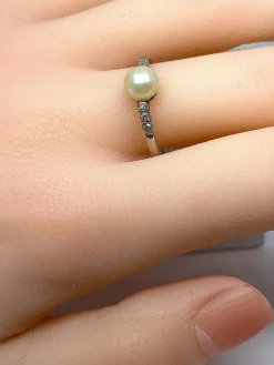 Bague Diamants Perle fine