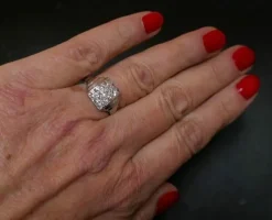Bague Diamants, Platine Et Or Blanc