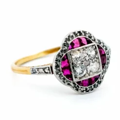 Bague diamants rubis