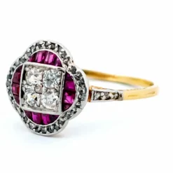 Bague diamants rubis