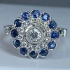 Bague diamants, saphir