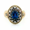 Bague diamants, saphir