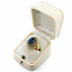 Bague diamants, saphir