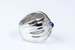 Bague diamants saphir or blanc