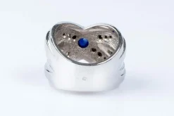 Bague diamants saphir or blanc