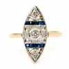 Bague Diamants, Saphirs