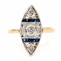 Bague Diamants, Saphirs
