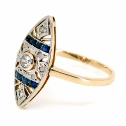 Bague Diamants, Saphirs