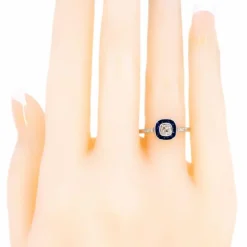 Bague Diamants, Saphirs, Platine