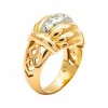 Bague Dôme 5 Diamants Style Art Déco