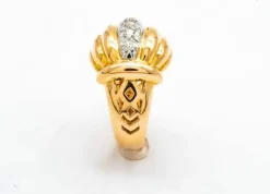 Bague Dôme 5 Diamants Style Art Déco