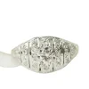 Bague dôme années 30 or blanc et diamants