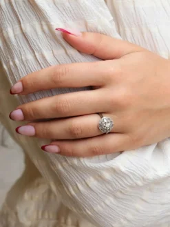 Bague dôme Belle Epoque en or et diamants