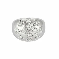 Bague Dôme Constellation Or Blanc et Diamants