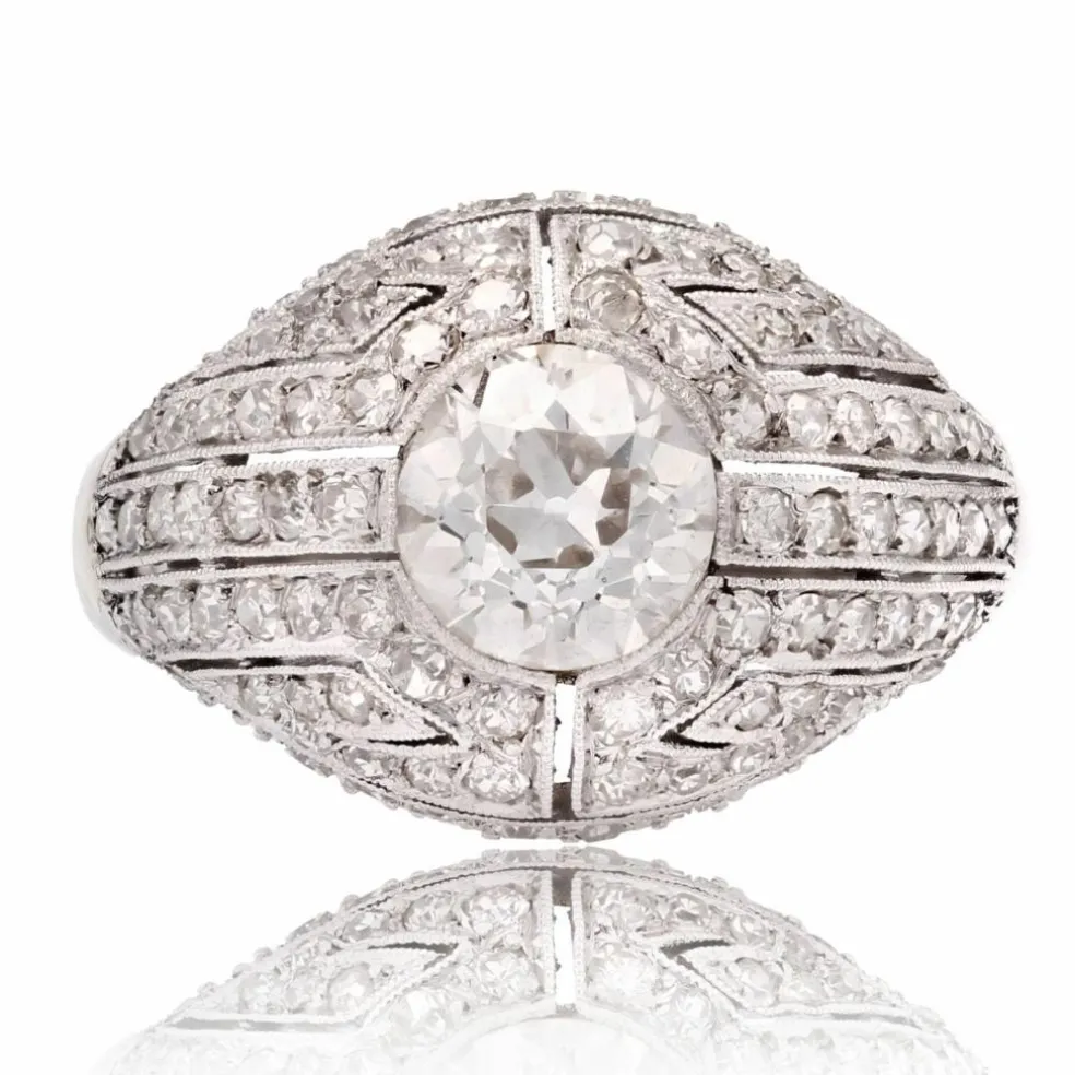 Bague dôme diamants ancienne