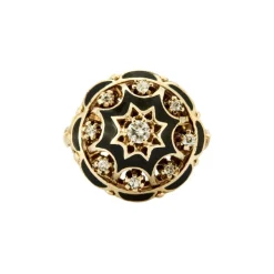 Bague Dôme Diamants Email