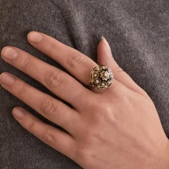 Bague Dôme Diamants Email