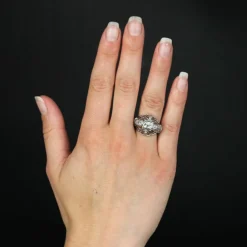 Bague dôme diamants vintage