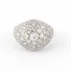Bague dôme en platine et diamants