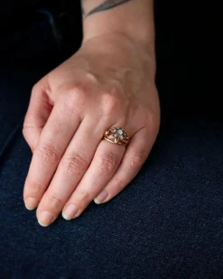 Bague Dôme Marguerite Or Rose Diamants