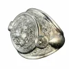 Bague dôme or blanc avec pavage de diamants