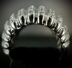 Bague Dôme or blanc diamants