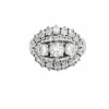 BAGUE DÔME OR BLANC ET DIAMANTS