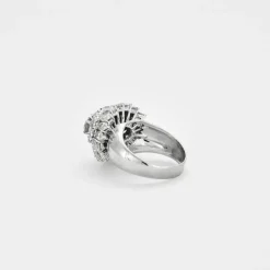 BAGUE DÔME OR BLANC ET DIAMANTS