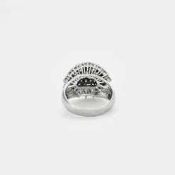 BAGUE DÔME OR BLANC ET DIAMANTS