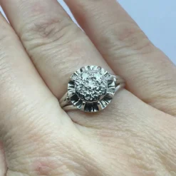 Bague Dôme Or Blanc 18k & Diamants