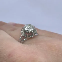 Bague Dôme Or Blanc 18k & Diamants