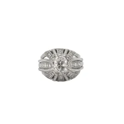 Bague Dôme Or gris Diamants