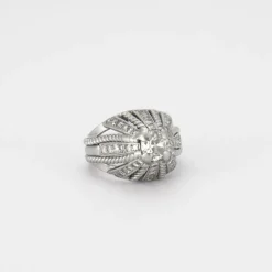 Bague Dôme Or gris Diamants