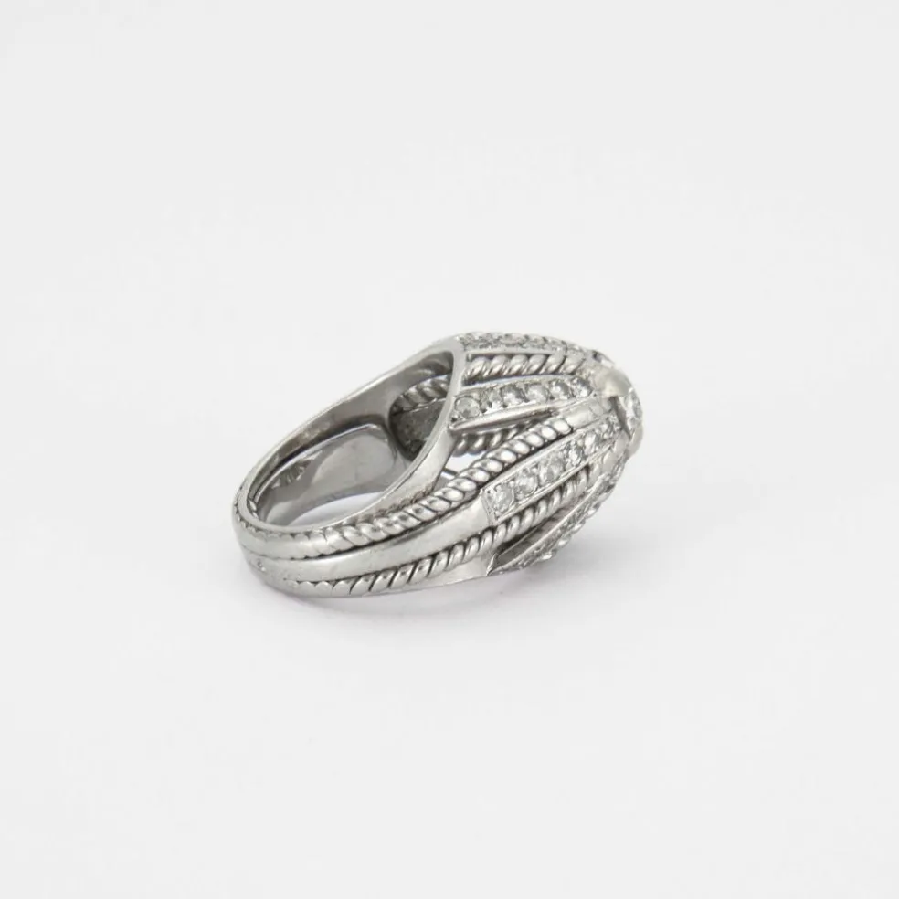 Bague Dôme Or gris Diamants