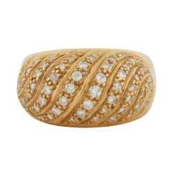 Bague dôme Or jaune Diamants